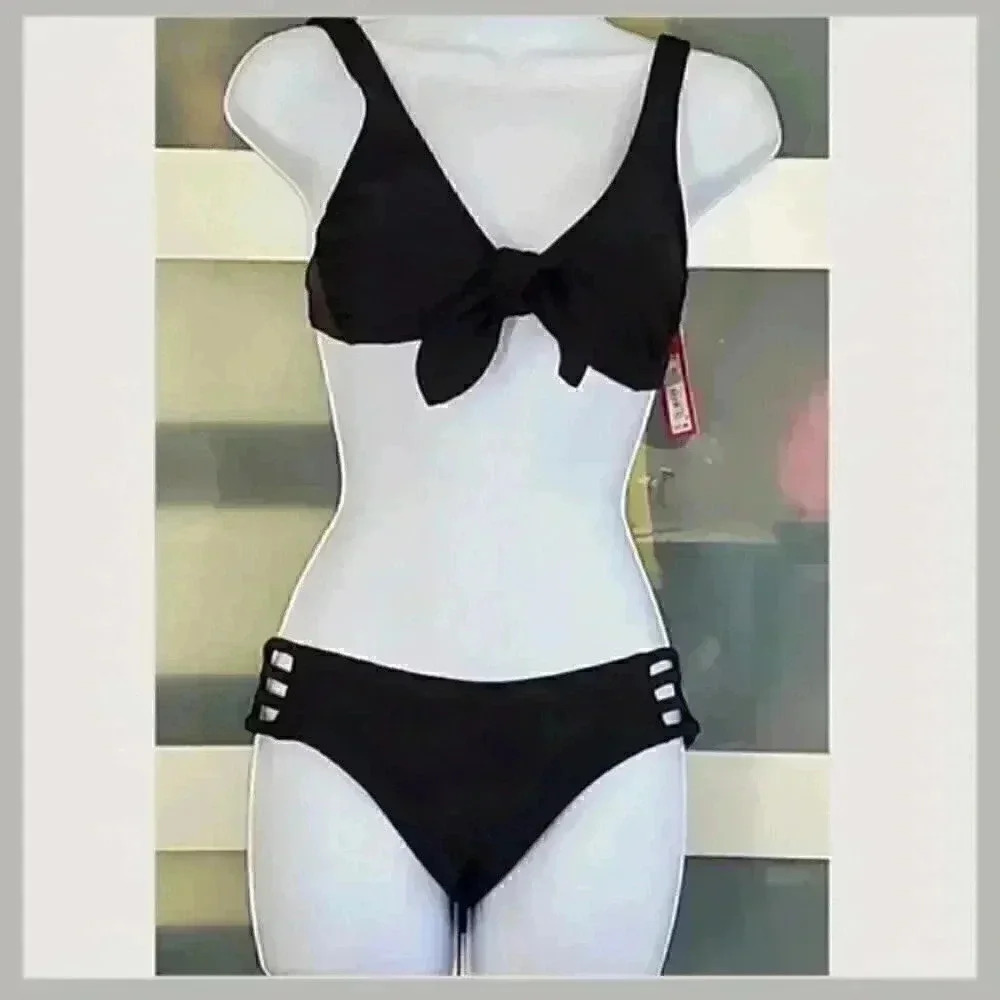 👙✨ Mix & Match Bikini Set – Tie Front Top + Strappy Cheeky Bottoms | Size M - Picture 3 of 8
